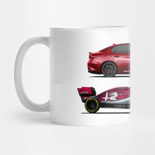 Alfa Romeo Giulia QV & F1 Car Mug